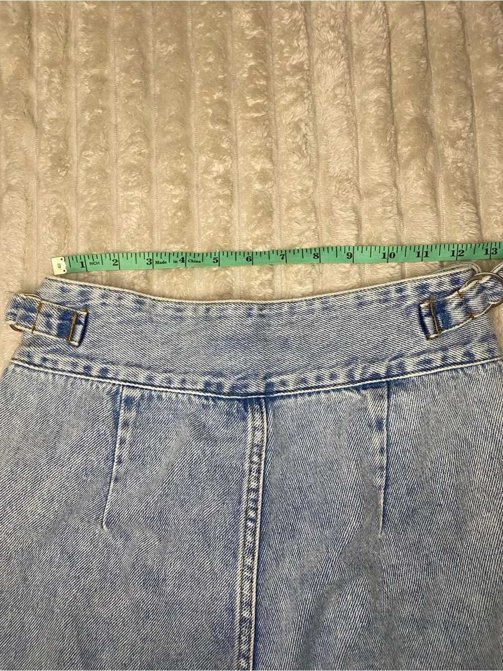 Signature8 Light Blue Denim Cargo Jeans With Adjustable Waist Size S 25